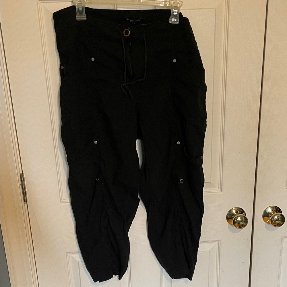 Eileen Fisher linen blend black Cargo Pants 16W